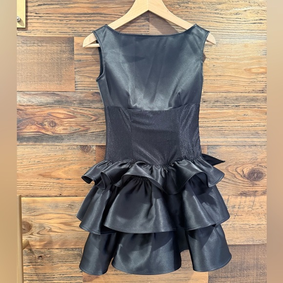 OW Collection Ruffled Black Corset Mini Dress, NEW - Picture 5 of 6